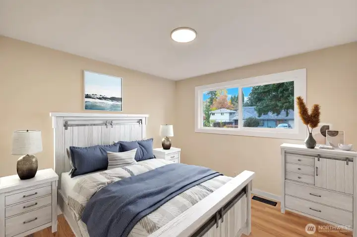 3rd bedroom upstairs. virtual staging