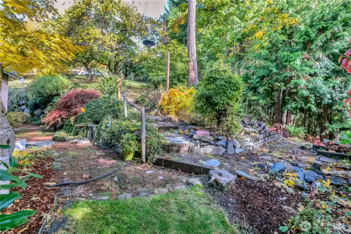 Back yard treed oasis.