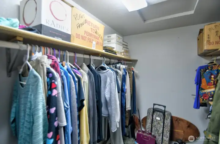 Walk in closet off primary bedroom.