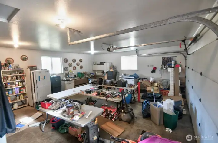 Over size attached 2 car garage.