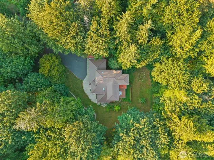 Over 1 acre of privacy but in a clearing with tons of sun.