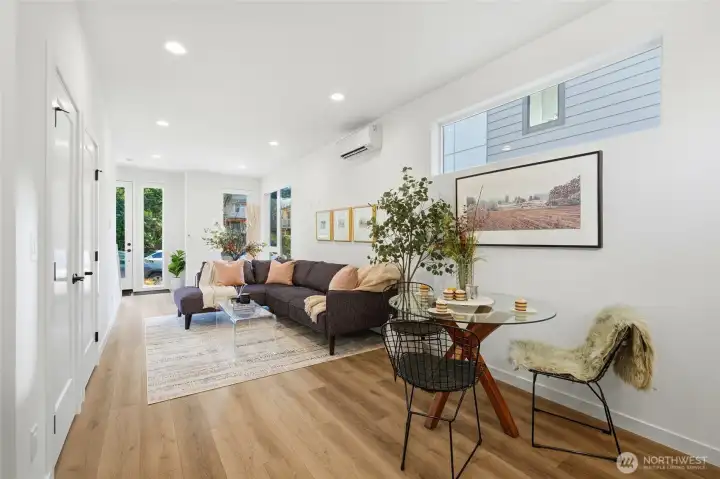 Combined dining and living area offering flexible space and an open-concept layout.