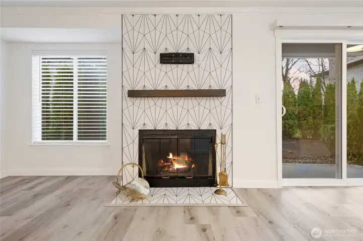 Great features including this cozy wood-burning fireplace.