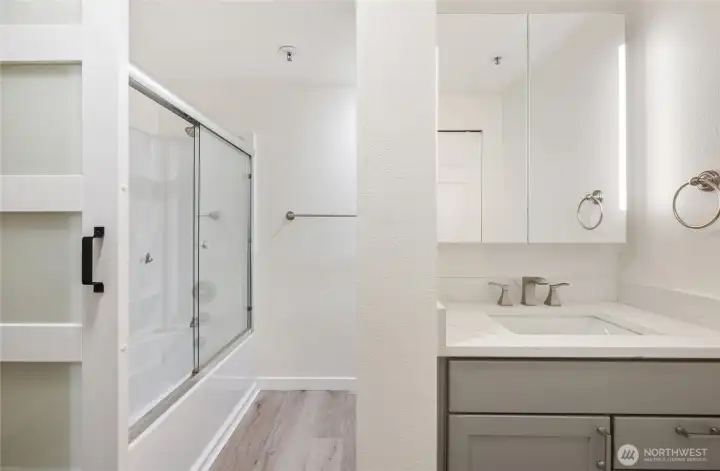 Primary bath off of bedroom.