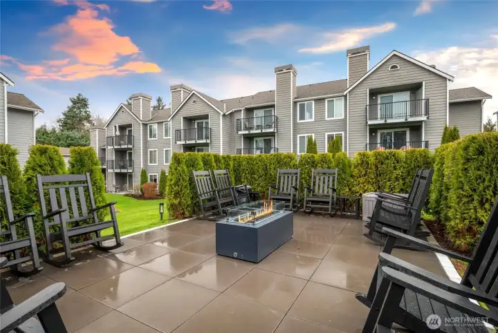 Cozy firepit lets you get to know your neighbors.