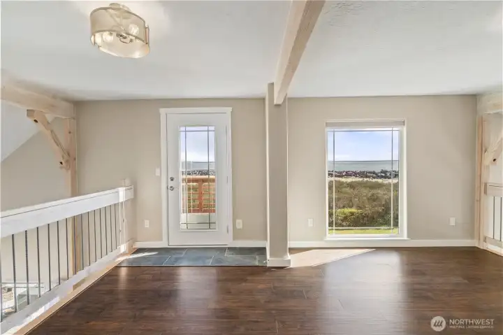 Views to the bay and ocean from upstairs loft
