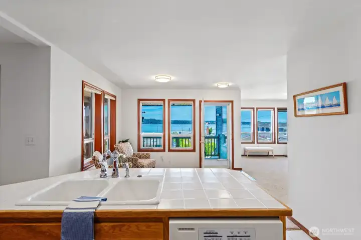 Enjoy stunning Sound views right from your kitchen sink