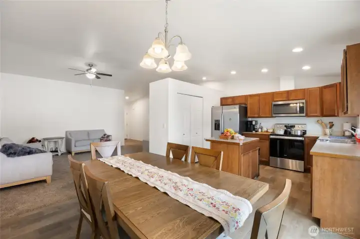 Dining room from the other side looking toward the living room.