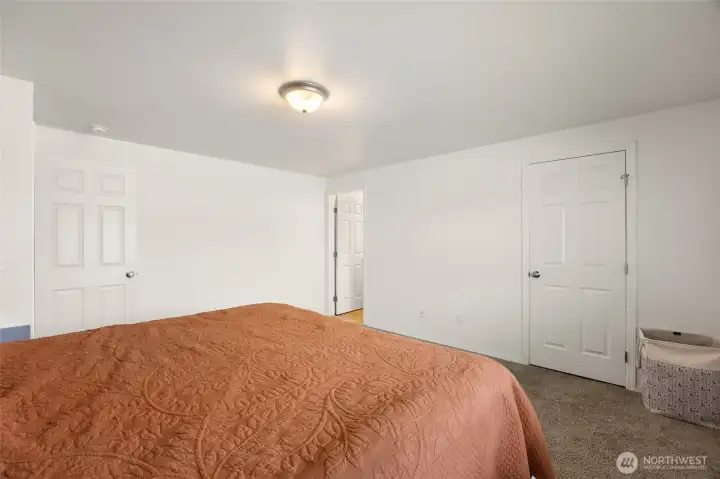 Another view of the Primary Bedroom with walk-in closet.