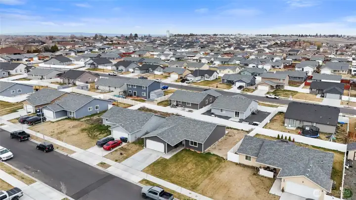 The Grant County Fairgrounds are by the water tower in the top of this photo.