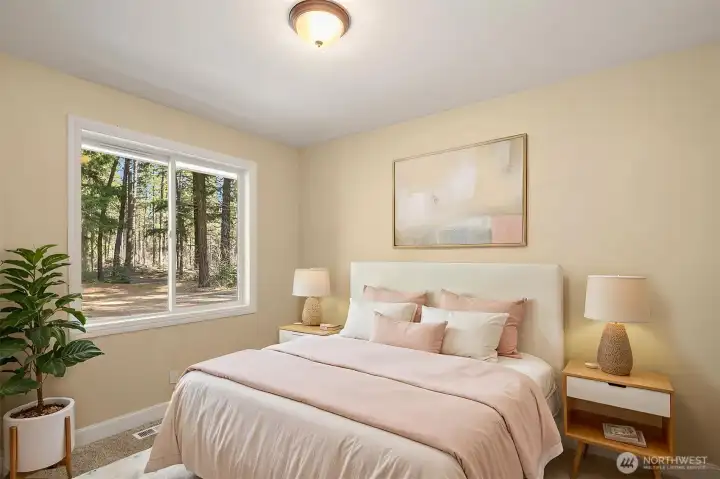 Virtually staged bedroom