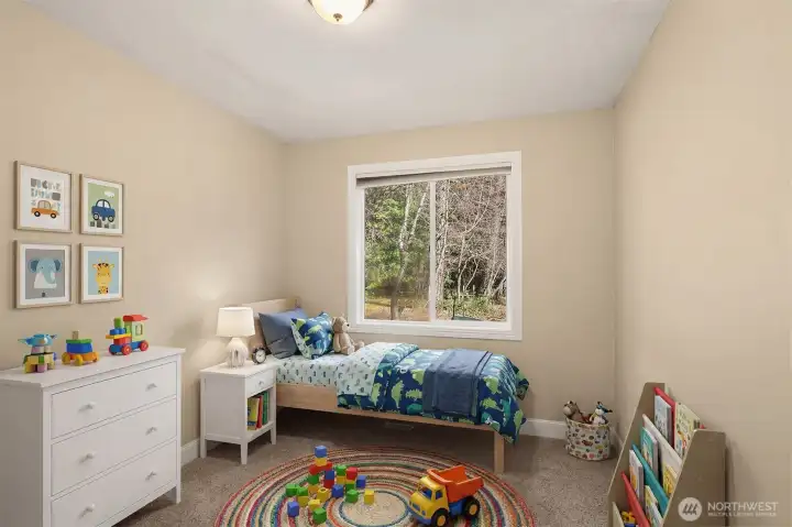 Virtually staged bedroom