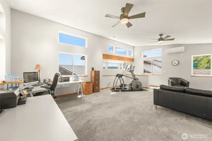 Flex room above garage. Flex room above garage.
