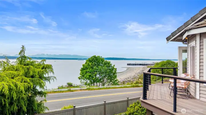 Wrap-around Trex deck for whale watching or sunset meals.