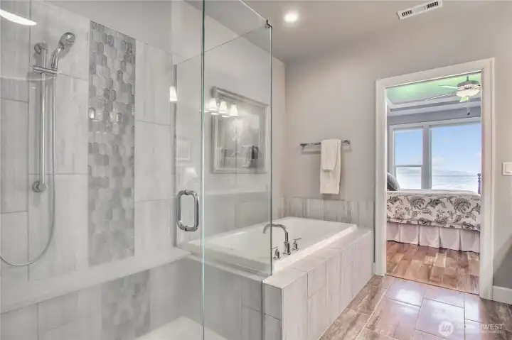 Soaking tub and standing shower