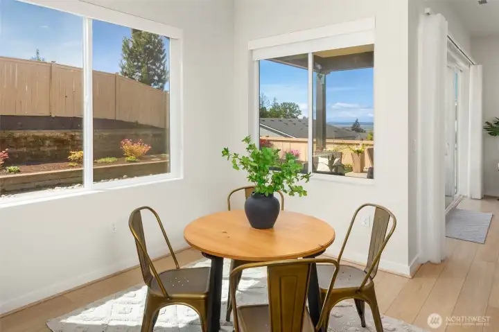 This area could also become a small parlor with comfy seating, a play space for kids, or perhaps an office space.