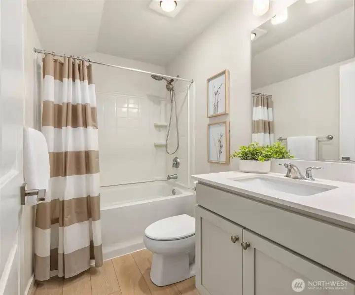 The third full bathroom, located next to the loft.