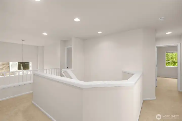 Central upstairs landing offers easy access to all bedrooms. Central upstairs landing offers easy access to all bedrooms.