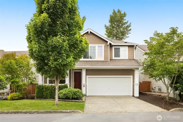 Attached two-car garage with ample driveway parking. Attached two-car garage with ample driveway parking.