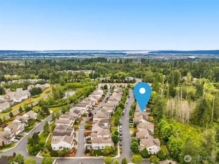 Aerial view highlighting proximity to neighborhood amenities. Aerial view highlighting proximity to neighborhood amenities.