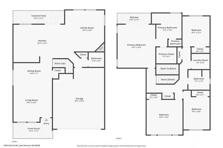 Floor plan — 4 bed, 2.5 bath, 2,263 sq ft. Floor plan — 4 bed, 2.5 bath, 2,263 sq ft.