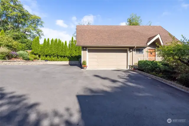 Detached ADU with an attached garage.