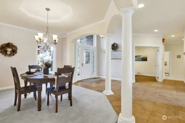 This home offers a dramatic entry and a flexible floor plan ideal for any occasion!