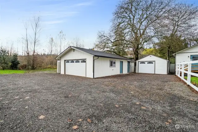 Two-car Garage (left)  One-car Garage (right)