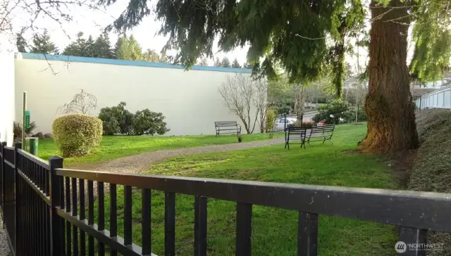 The neighborhood also has an enclosed area for furry friends to be off leash while you watch them play.  Pet stations for proper disposal are provided.