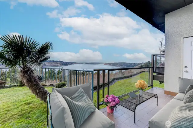 Your own private oasis overlooking views from the Black Hills in Olympia to Mt. Baker on a clear day.  It encompasses a huge expanse of The Narrows and the entire Olympic Mountain Range.