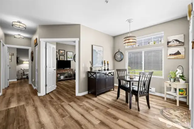 French doors open to the second bedroom or perfect home office—versatile, bright, and beautifully finished.