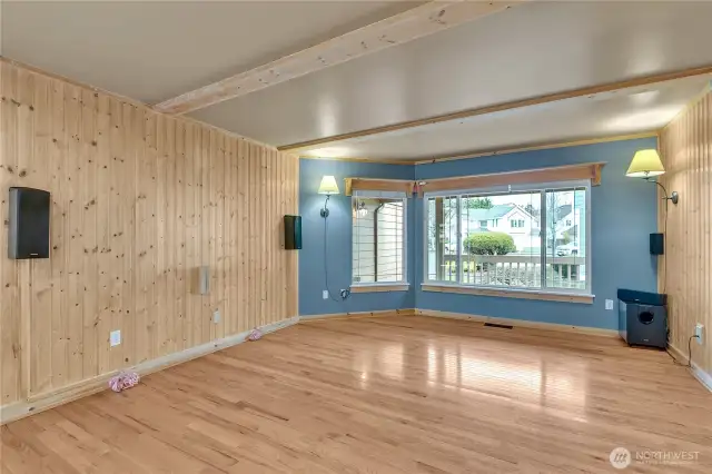 The living room is ready for your entertainment system and includes prewired speaker system.