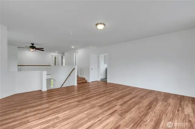 The great room could be a fantastic entertainment space, media space, second family room, library, office space, study space, etc.