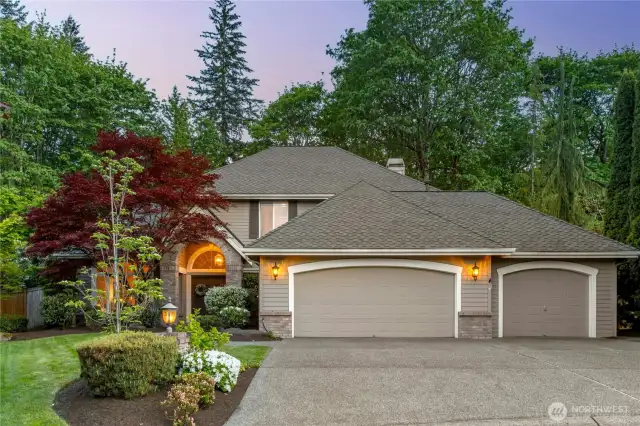 Discover exceptional living in this beautifully appointed William Buchan home, perfectly positioned on a serene cul-de-sac and backing to a lush, protected greenbelt.The three-car garage provides ample storage, while the fully fenced yard, enhanced with lush landscaping, showcases an oversized stamped concrete patio, perfect for entertaining.