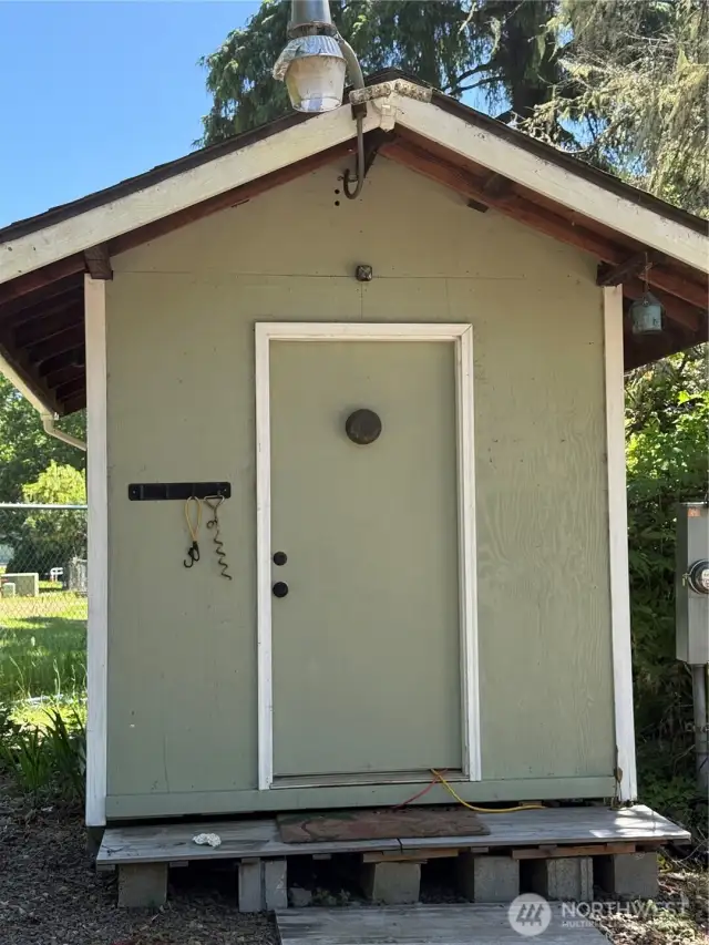 Laundry and storage shed.