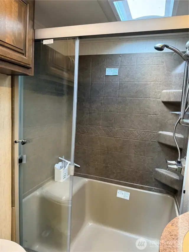 Large shower.
