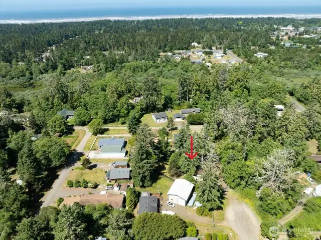 Note red arrow show how close the property is to the Pacific Ocean.  It is a wonderful retreat. Life is so good at the beach!