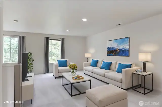 Bonus loft - multi purpose room has canned lights and windows for natural light.
