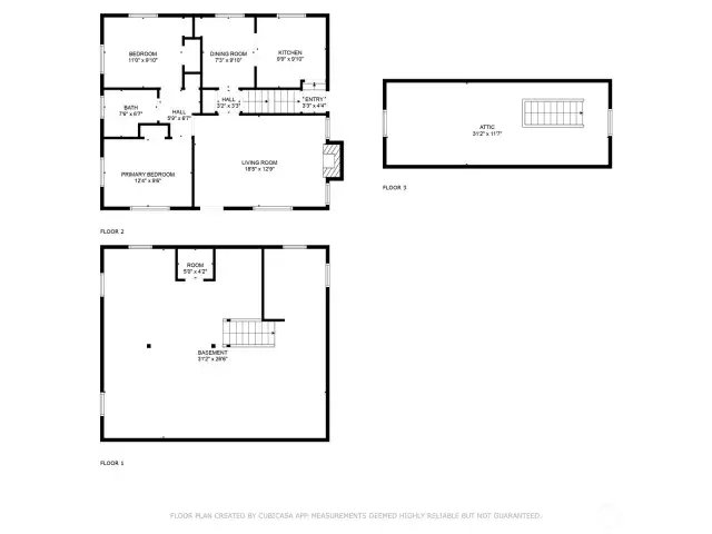 Basement (Floor 1) Entry Floor (Floor 2)  Upper Floor (Floor 3)
