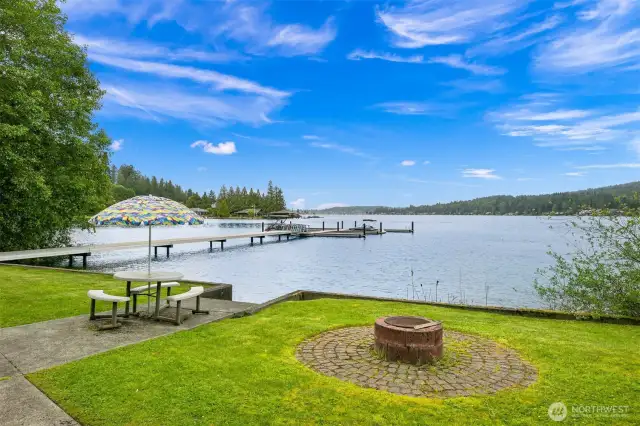 Private shared beach and dock