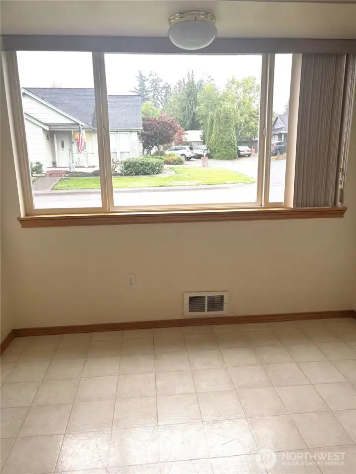Lots of light in dining area