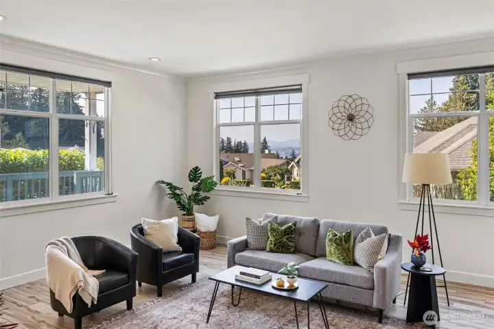 Mountain & Water views from the main floor too!