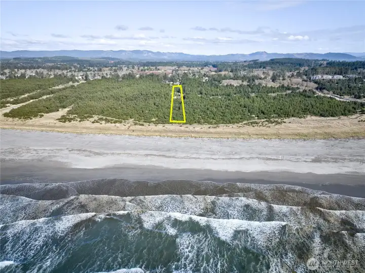 Distant look to the east with a general outline of the property.