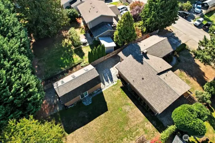Fully fenced back yard.