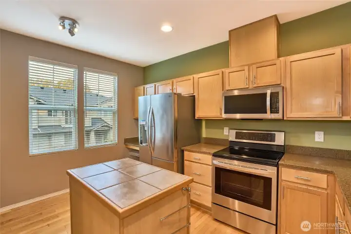 Kitchen. Lots of cabinets and counter space.