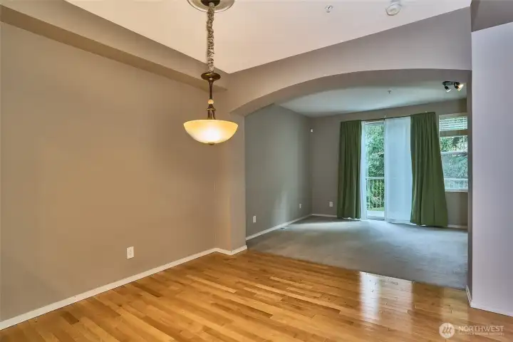Dining room open to living room.