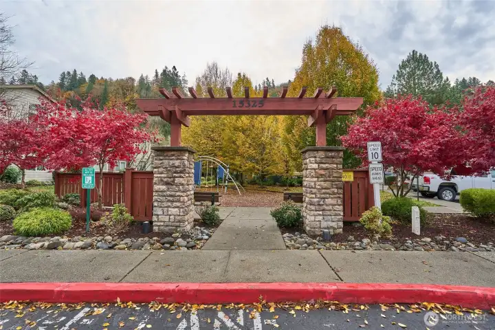 Community park with nice fall leaves.