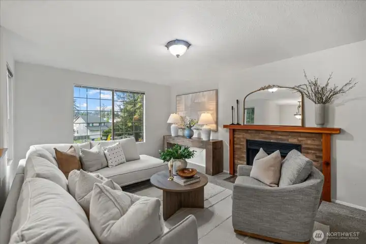 Another view of the stylish and comfortable living room.