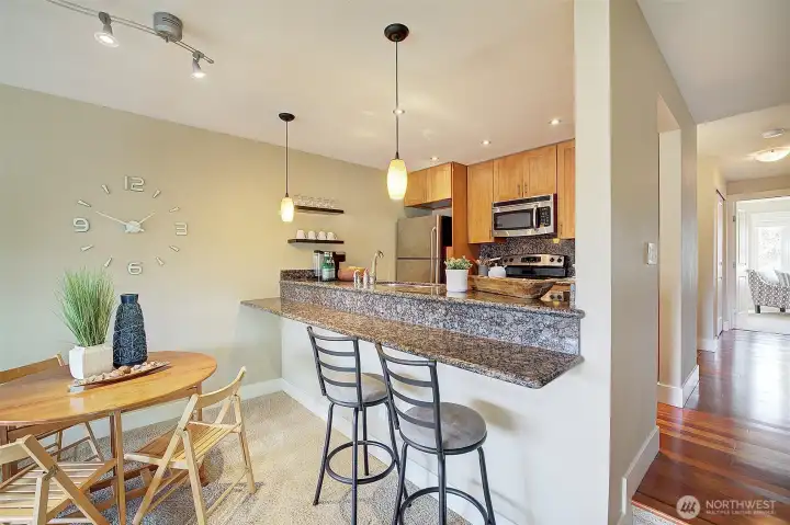 The kitchen bar area.