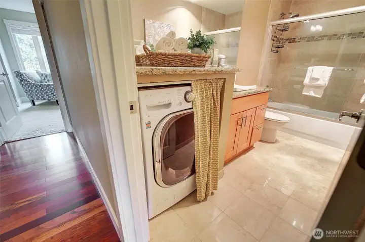 The combo washer/dryer in the second bathroom.